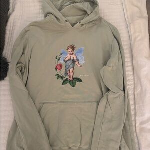 Boys Lie / Angel Graphic Hoodie in Sage Green